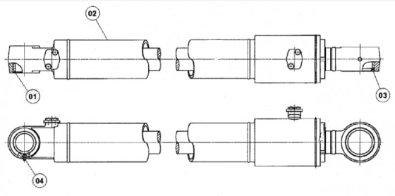 Υδραυλικός κύλινδρος Assy 1709834 κάδων κυλίνδρων E312C 312C εκσκαφέων Belparts
