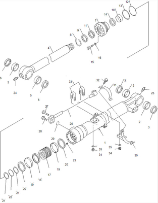 Υδραυλικός κύλινδρος pc200-7 κύλινδρος Assy 707-01-0A320 εκσκαφέων Belparts κάδων