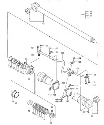 Κύλινδρος Assy κάδων εκσκαφέων