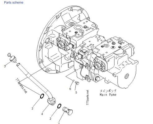 Komatsu PC400-7 708-2H-00022 708-2H-00450 708-2H-00460 Hydraulic Pump For Parts Of Excavator (Παράγωγα υδραυλικών αντλιών)