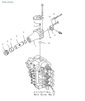Κύρια βαλβίδα ελέγχου εξορυκτήρα Komatsu PC1250SP-7 21N-62-31201 21N-62-31221 21N-62-31230 07000-12055 αντικατάσταση